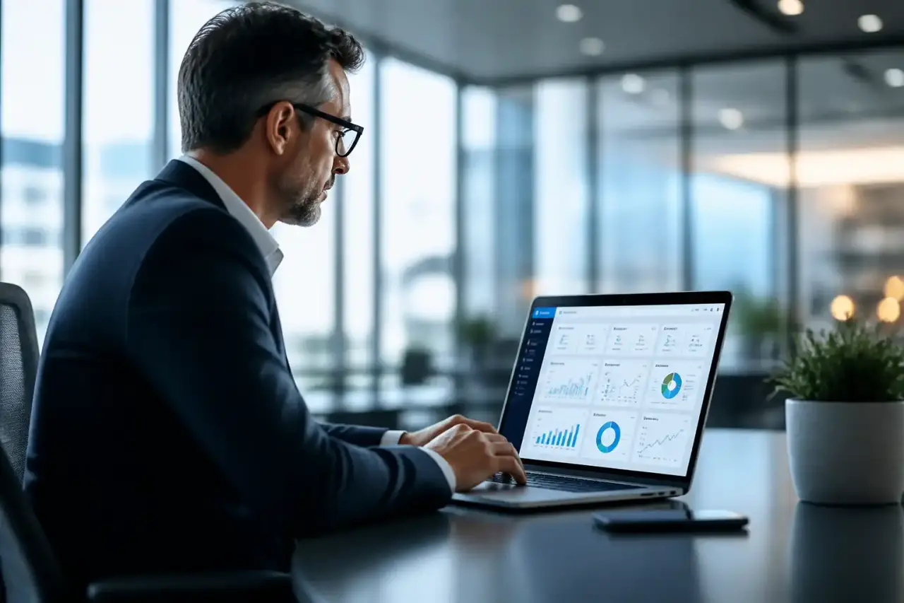 Tableau de bord ERP léger en temps réel avec indicateurs financiers et opérationnels